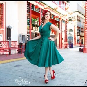 Pinup Couture Retro Emerald Dress XS